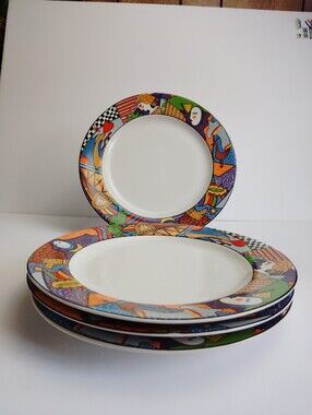 Vintage Vitromaster Metropolitan Stoneware Dinner Plates 10 5/8”  ~ Set of 4 Rar